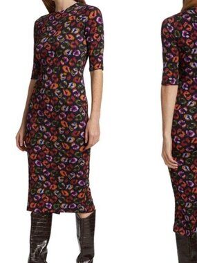 Farm Rio NWT animal print colorful dress M eco viscose